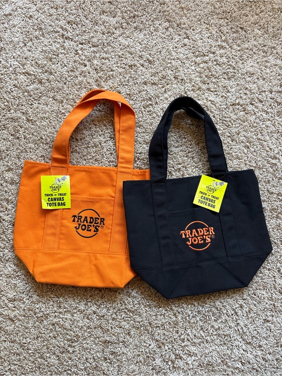 Trader Joe'S Handbags - NWT Trader Joe's Mini Canvas Tote Bag Halloween Limited Edition - Bundle of 2